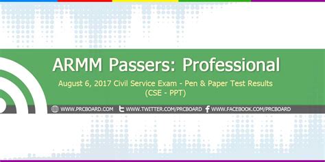 ARMM Passers Professional: August 2017 Civil Service Exam .